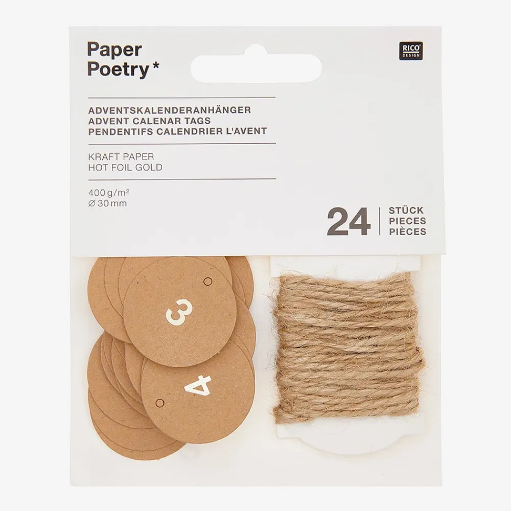 Cheap Rico Design Advent Calendar - 24 Kraft Gift Tags