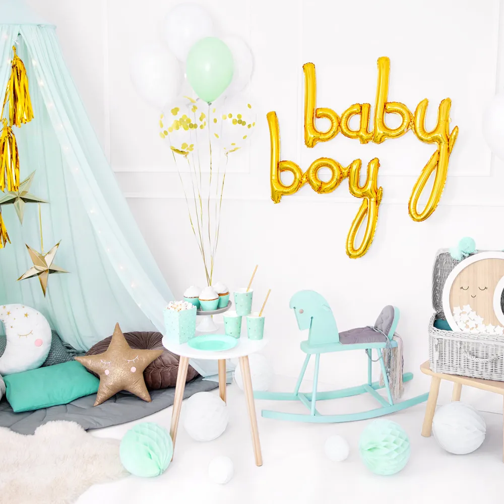 Cheap Party Deco Baby Shower - Letter Balloon - Gold Boy
