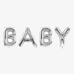 Hot Party Deco Baby Shower - Letter Balloon - Silver Baby