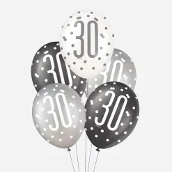 Best Unique Party Balloon: 6 Black 30Th Anniversary Balloons
