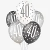Cheap Unique Party Balloon: 6 Black 40Th Anniversary Balloons