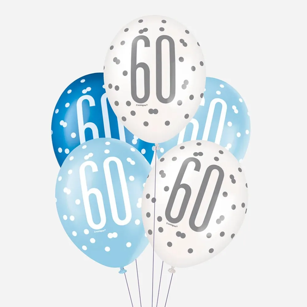 Flash Sale Unique Party Balloon: 6 Blue 60Th Anniversary Balloons