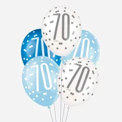 New Unique Party Balloon: 6 Blue 70Th Anniversary Balloons