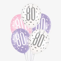 Hot Unique Party Balloon: 6 Pink 80Th Birthday Balloons