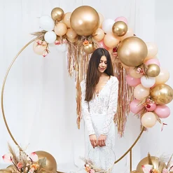 Online Party Deco Balloon: 1 Round Golden Chrome Balloon (60Cm)