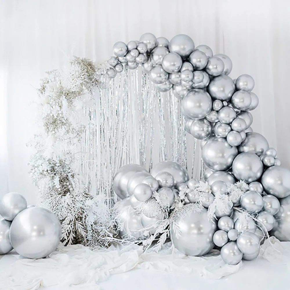 Hot Party Deco Balloon: 1 Silver Chrome Round Balloon (60Cm)