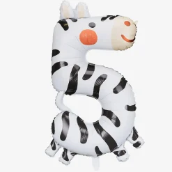 Fashion Party Deco Balloon Number 5 Zebra