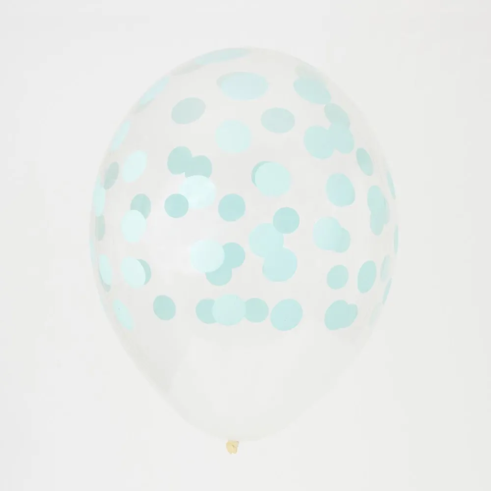 Outlet My Little Day Balloons: 5 Aqua Confetti Printed Balloons