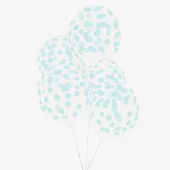 Outlet My Little Day Balloons: 5 Aqua Confetti Printed Balloons