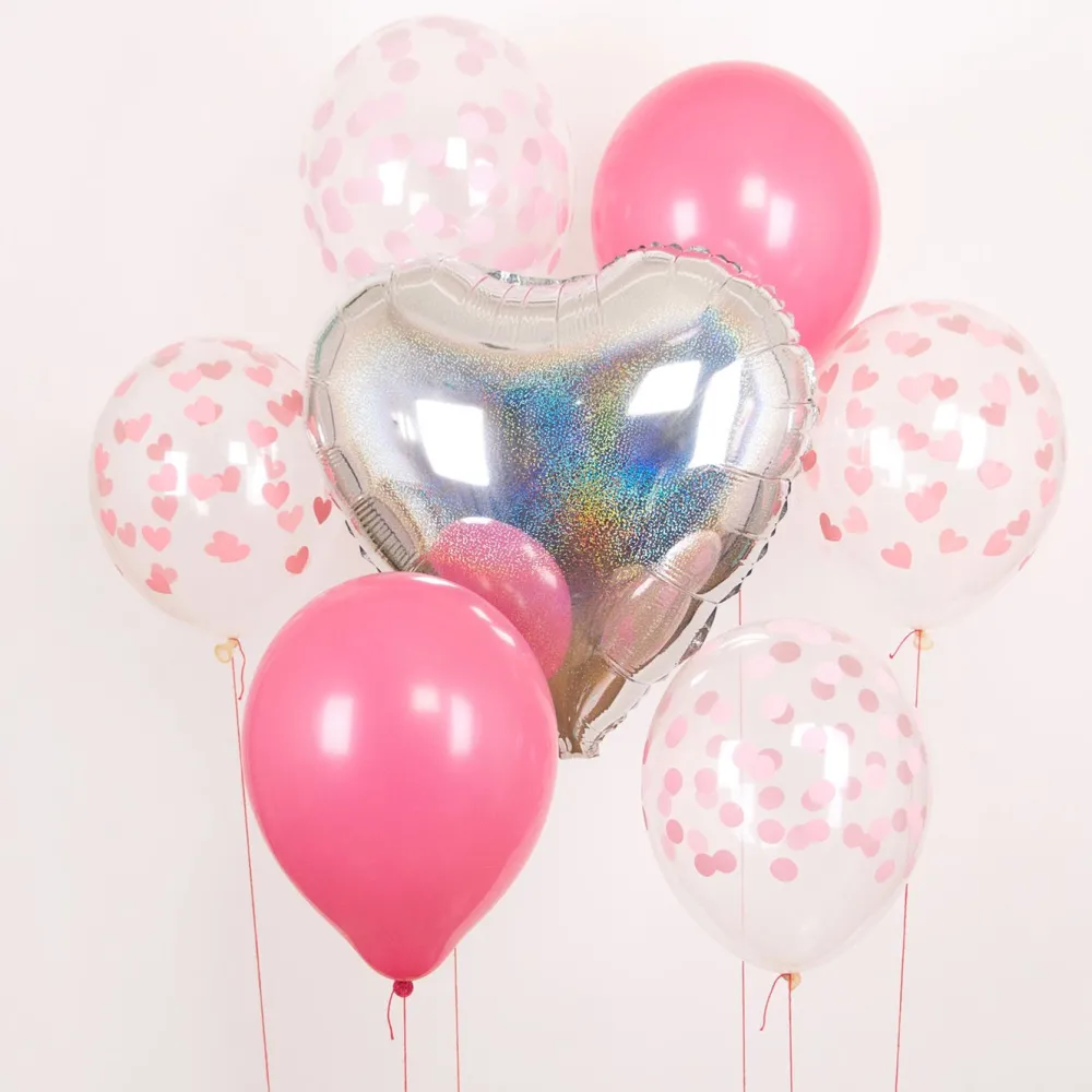 Discount My Little Day Balloons: 5 Balloons Printed With Pink Confetti