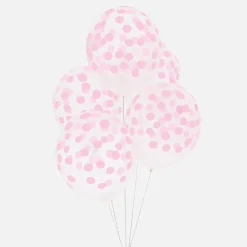 Discount My Little Day Balloons: 5 Balloons Printed With Pink Confetti