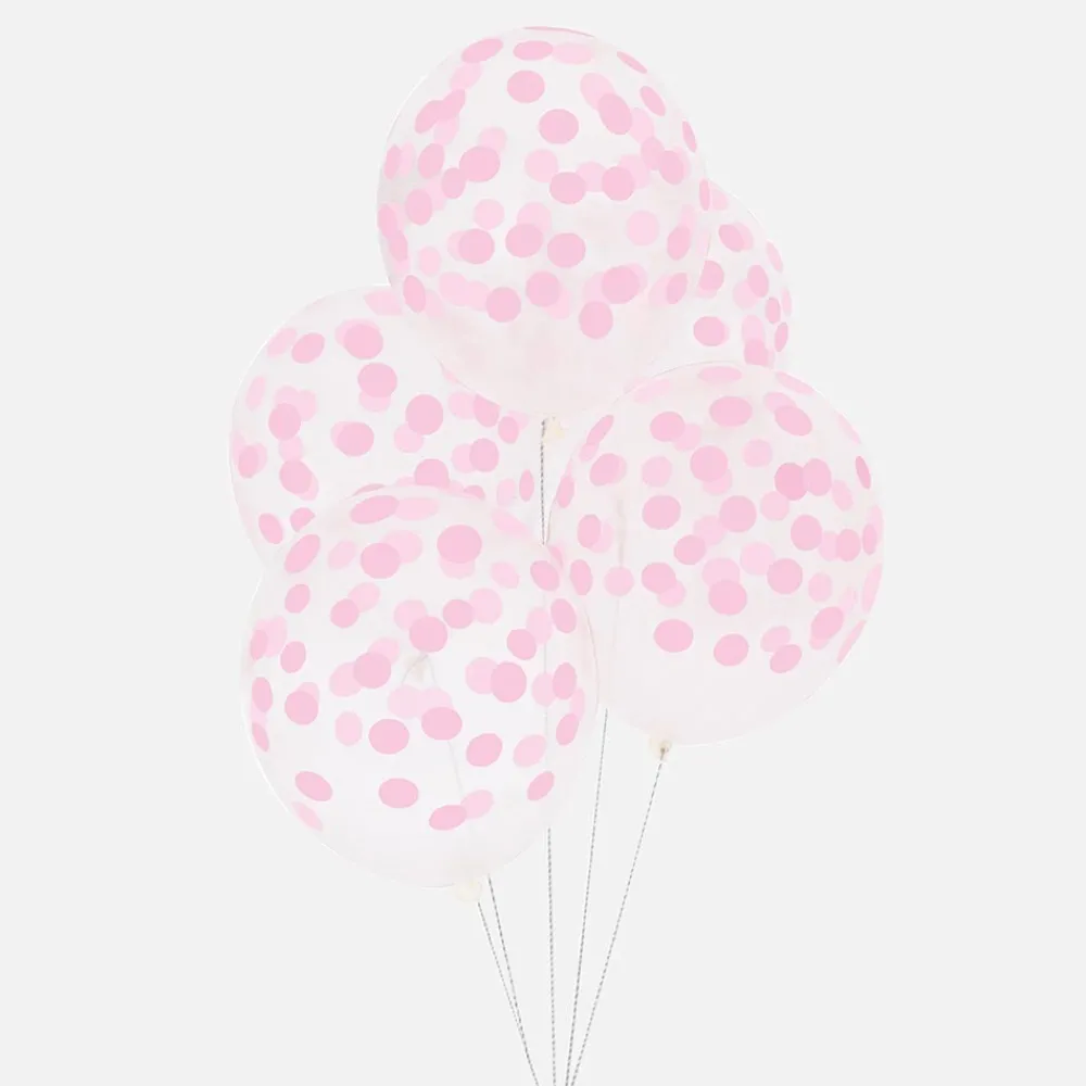 Discount My Little Day Balloons: 5 Balloons Printed With Pink Confetti