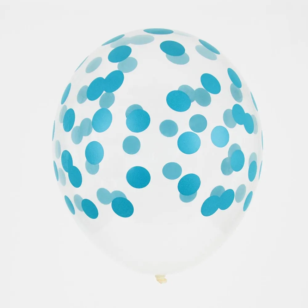 Flash Sale My Little Day Balloons: 5 Balloons Printed With Blue Confetti