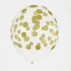 Clearance My Little Day Balloons: 5 Balloons Printed With Golden Confetti