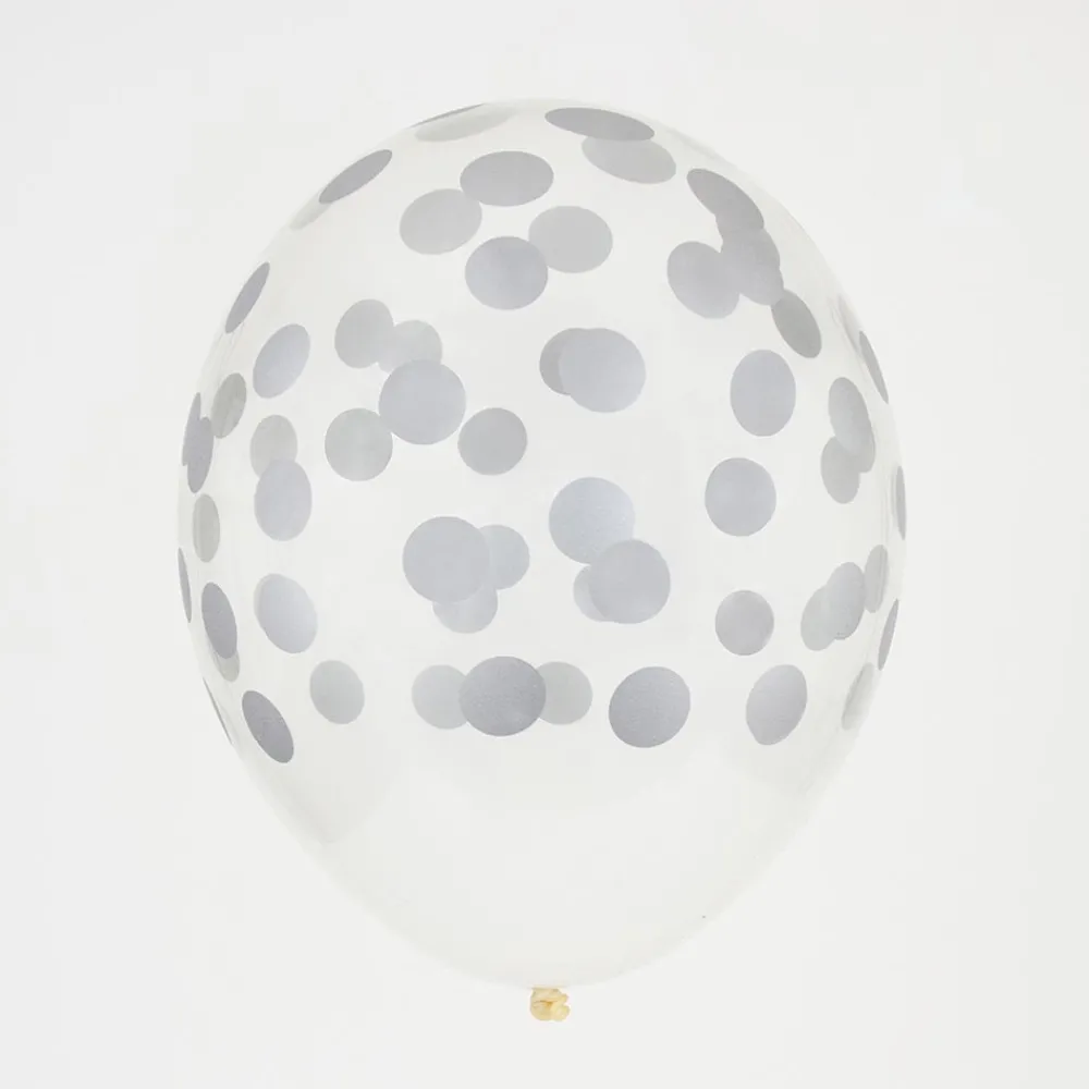 Fashion My Little Day Balloons: 5 Balloons Printed With Silver Confetti