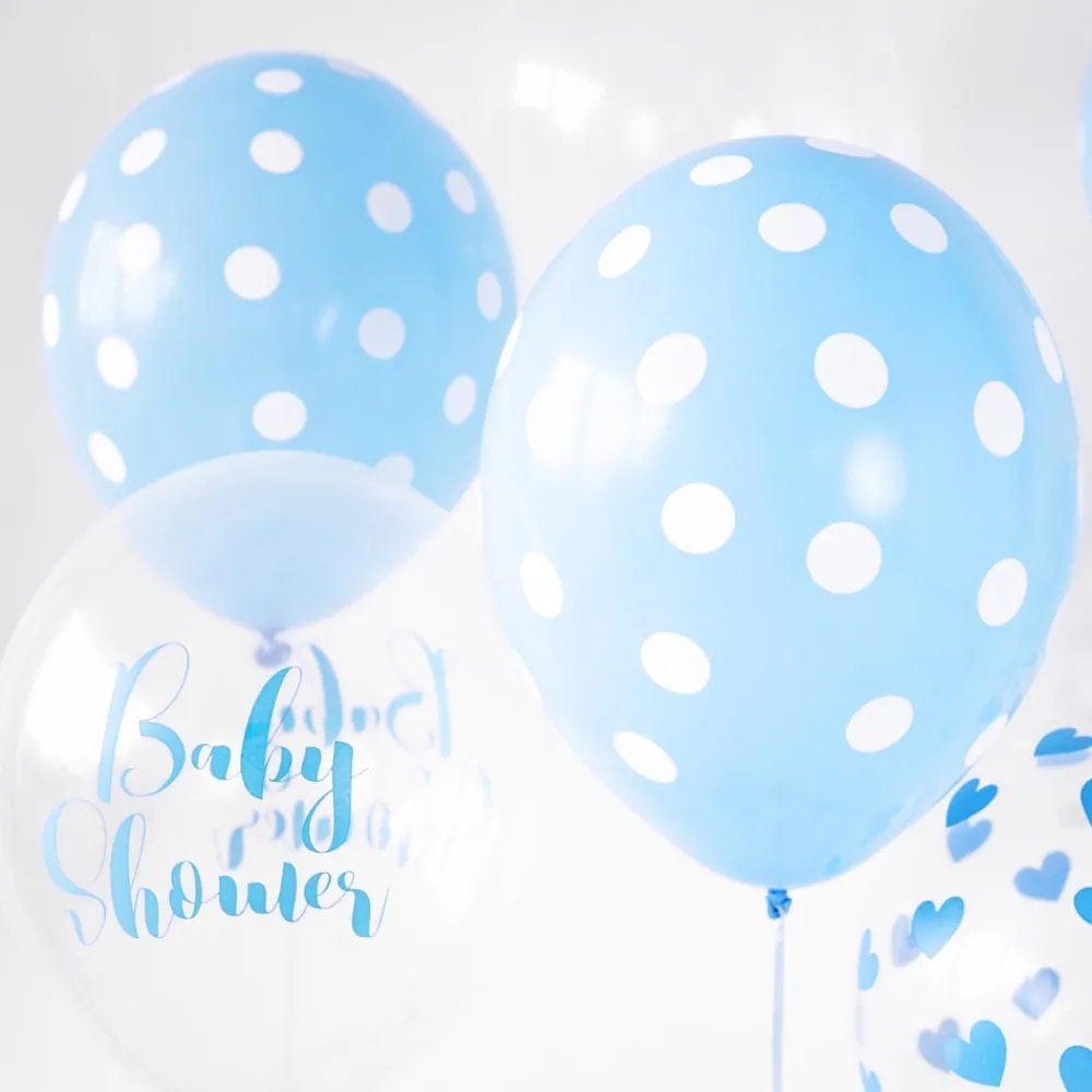 Outlet Party Deco Balloons: 6 Blue Balloons With White Dots