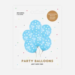 Outlet Party Deco Balloons: 6 Blue Balloons With White Dots