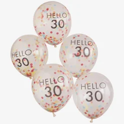 Flash Sale Ginger Ray Balloons: 5 Confetti Balloons 30 Years