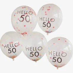 Cheap Ginger Ray Balloons: 5 Confetti Balloons 50 Years