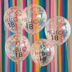 Hot Ginger Ray Balloons: 5 Confetti Balloons 18 Years
