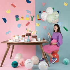 Cheap My Little Day Balloons: 5 Mint Baby Shower Balloons