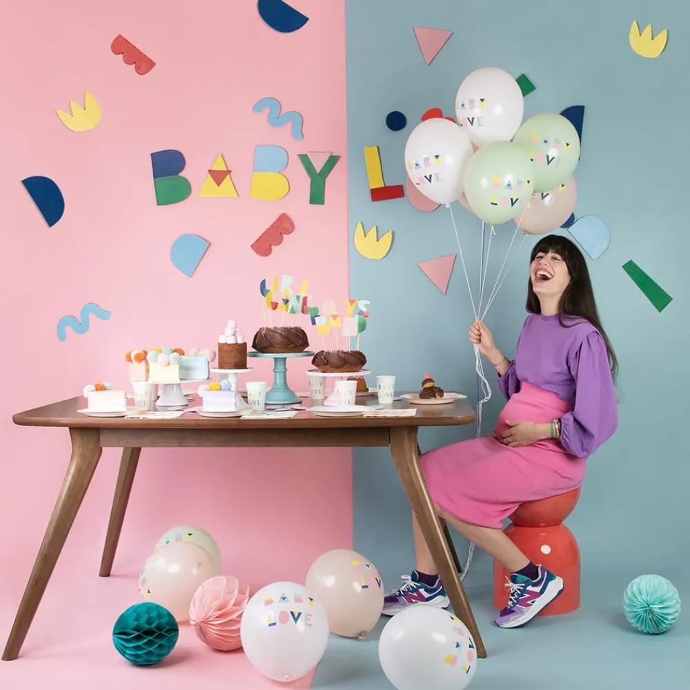 Cheap My Little Day Balloons: 5 Mint Baby Shower Balloons