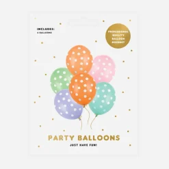 New Party Deco Balloons: 6 Pastel Balloons With White Dots