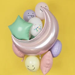 Hot Party Deco Balloons: 6 Pastel Smiley Balloons
