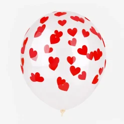 Online Party Deco Balloons: 6 Red Heart Balloons