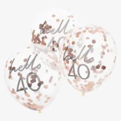 Flash Sale Ginger Ray Balloons: 5 Rose Gold 40St Birthday Confetti Balloons