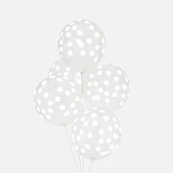 Clearance My Little Day Balloons: 5 White Confetti Printed Balloons