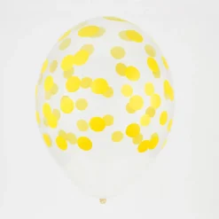 Discount My Little Day Balloons: 5 Yellow Confetti Printed Balloons