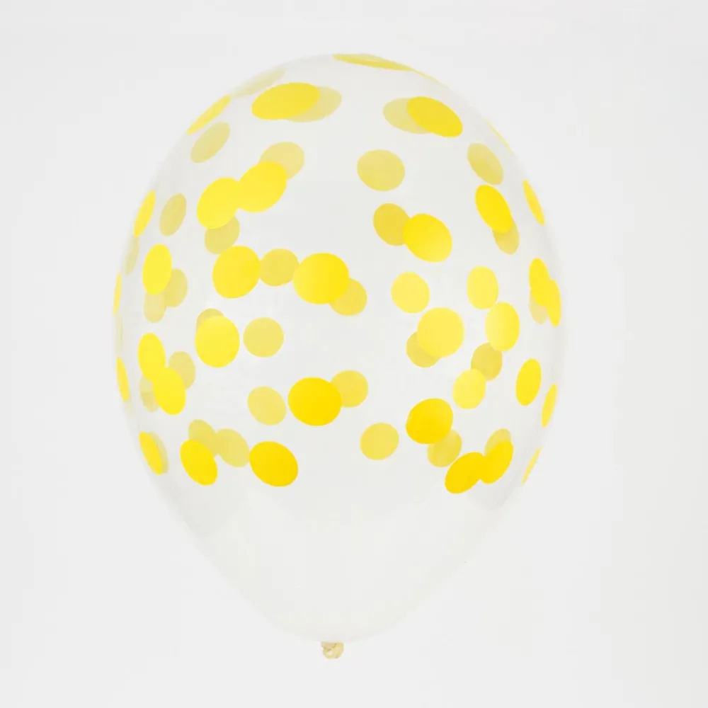 Discount My Little Day Balloons: 5 Yellow Confetti Printed Balloons