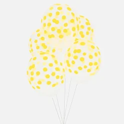 Discount My Little Day Balloons: 5 Yellow Confetti Printed Balloons