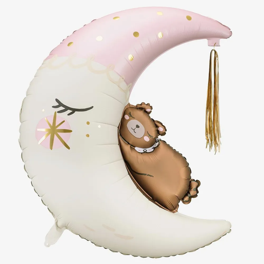 Best Sale Party Deco Bear Balloon And Pink Moon