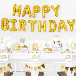 Discount Party Deco Birthday Balloon - Golden Happy Birthday