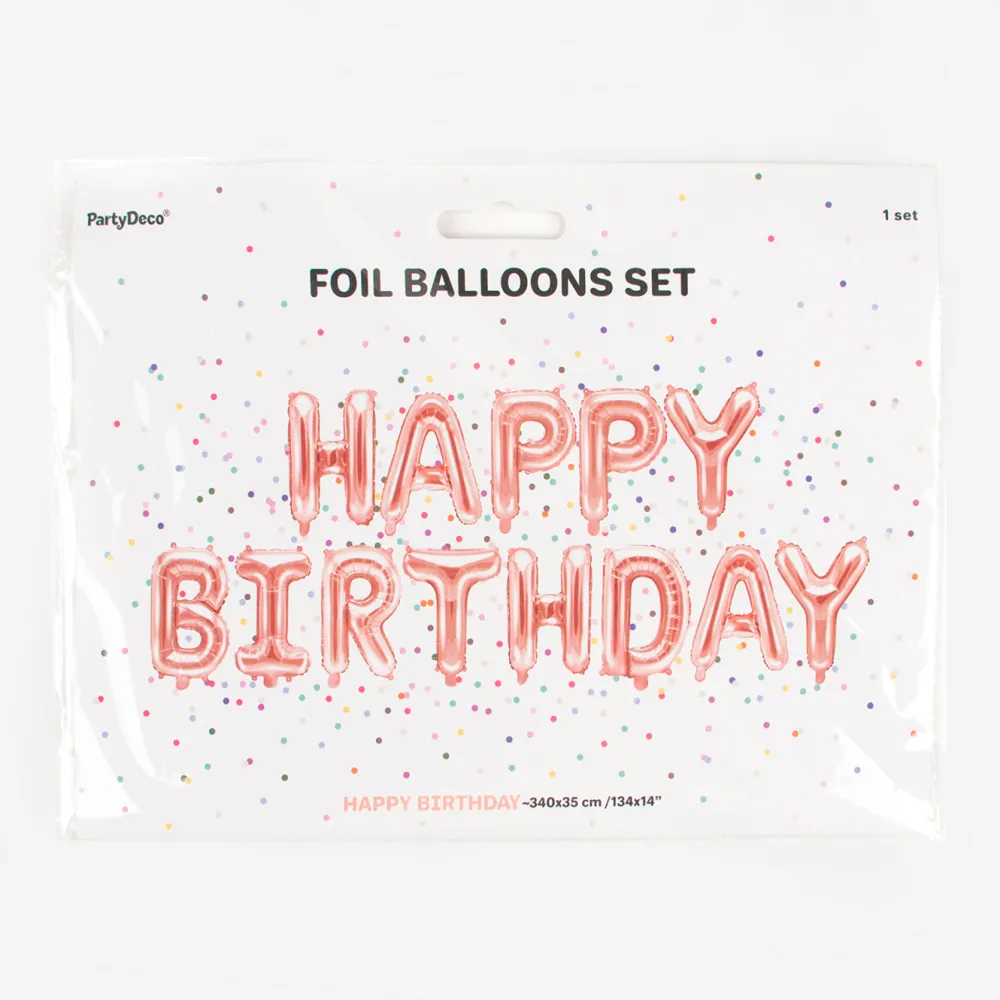 Store Party Deco Birthday Balloon - Happy Birthday Pink