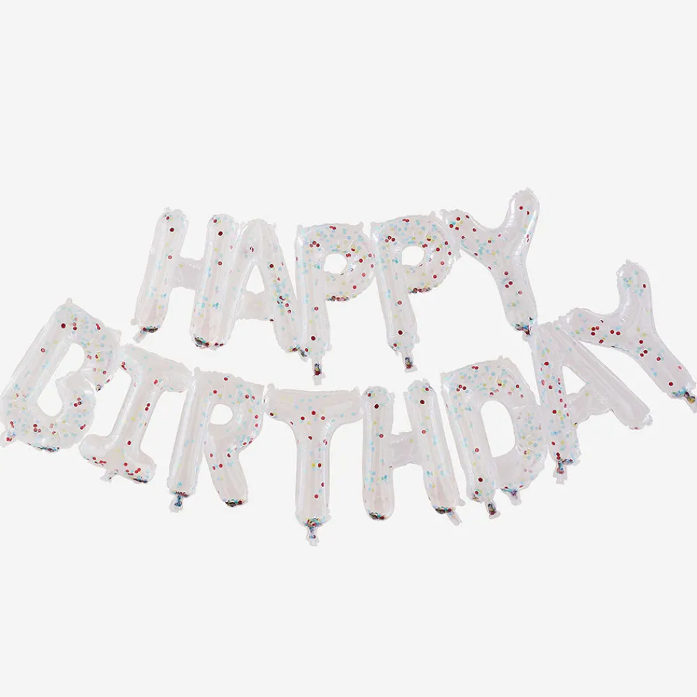 Best Sale Ginger Ray Birthday Balloons - Transparent Happy Birthday And Confetti