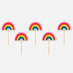 Hot TalkingTables Birthday Candle: 5 Rainbow Candles