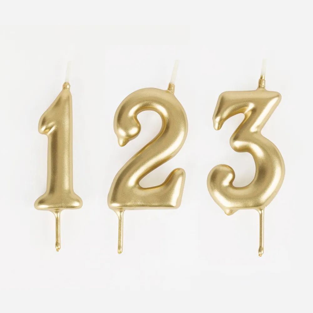 Cheap My Little Day Birthday Candle: Golden Number Candle