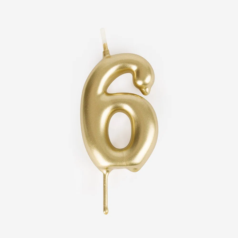 Cheap My Little Day Birthday Candle: Golden Number Candle