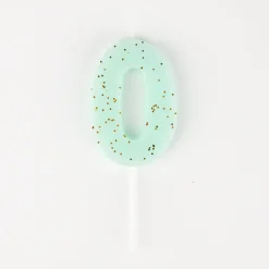 Clearance Meri Meri Birthday Candle: Number 0 Aqua