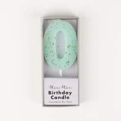 Clearance Meri Meri Birthday Candle: Number 0 Aqua