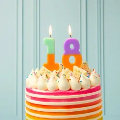 Clearance TalkingTables Birthday Candle: Orange And Multi-Colored Number
