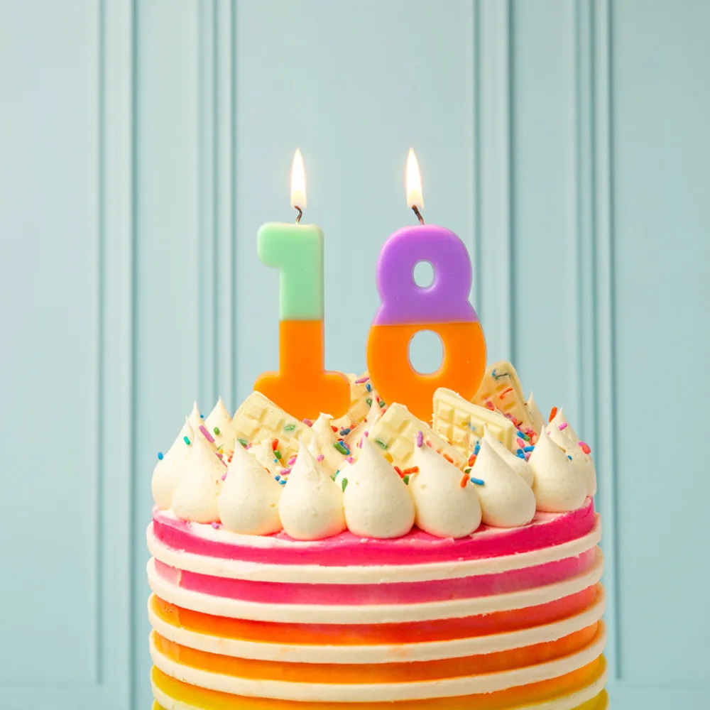 Clearance TalkingTables Birthday Candle: Orange And Multi-Colored Number