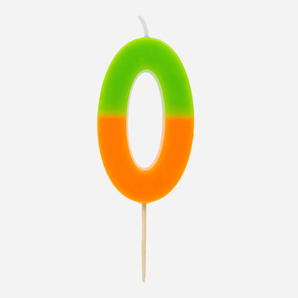 Clearance TalkingTables Birthday Candle: Orange And Multi-Colored Number