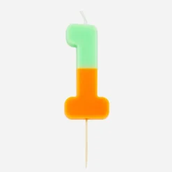 Clearance TalkingTables Birthday Candle: Orange And Multi-Colored Number