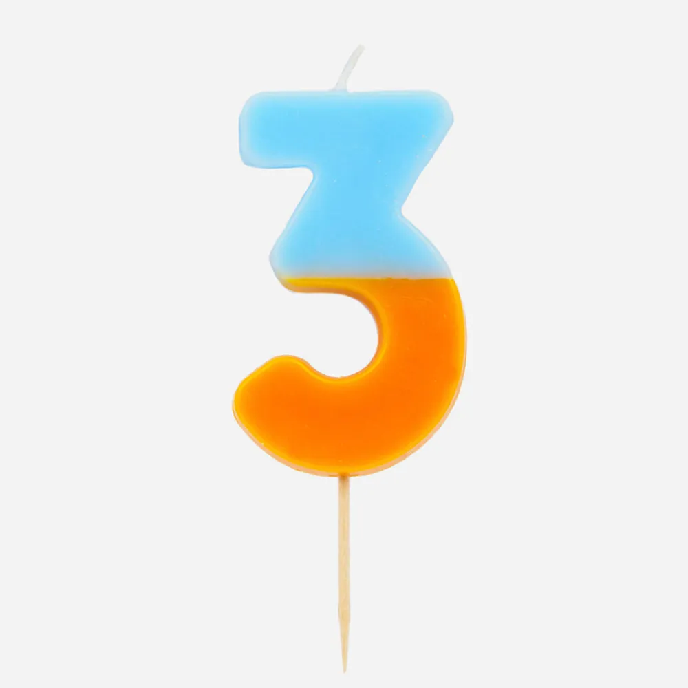 Clearance TalkingTables Birthday Candle: Orange And Multi-Colored Number