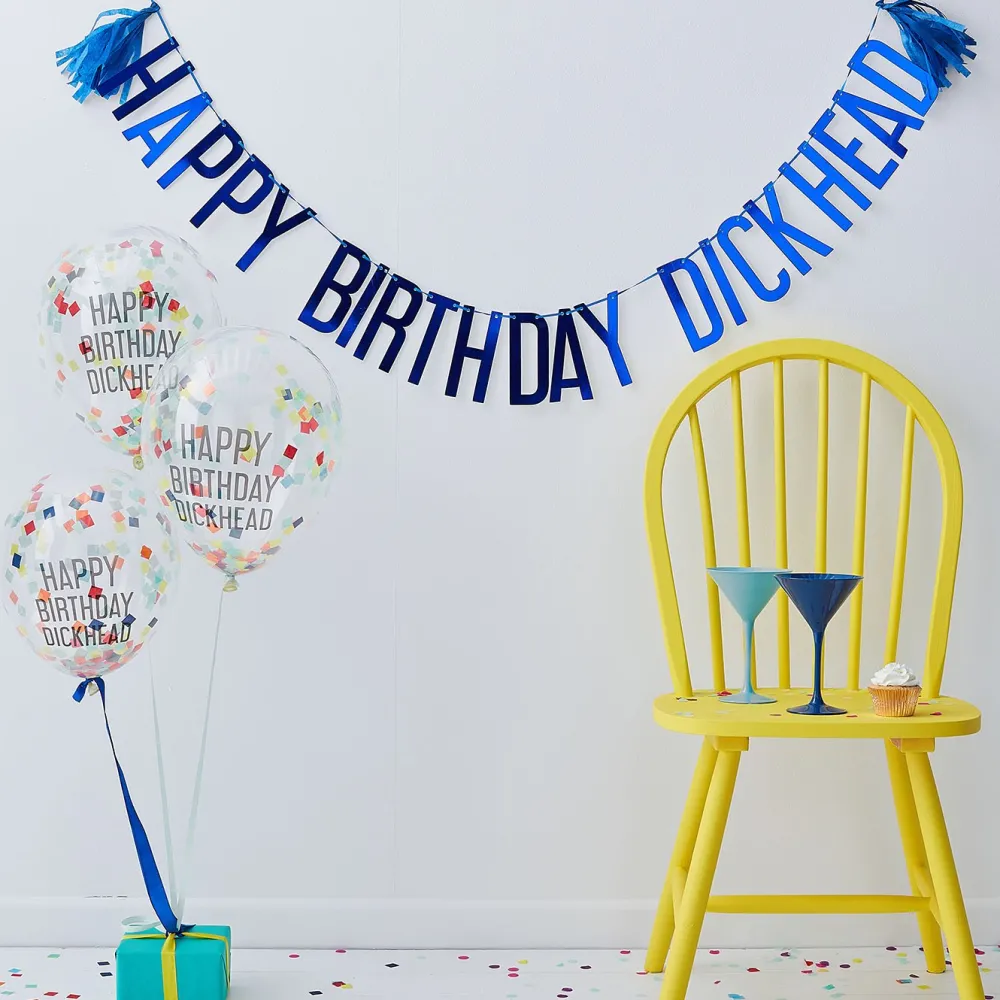 Clearance Ginger Ray Birthday Sets" Happy="" Birthday="" Dickhead"="" -="" Bleu="" Et="" Multicolor"="