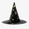 Cheap Party Deco Black And Gold Halloween Witch Hat